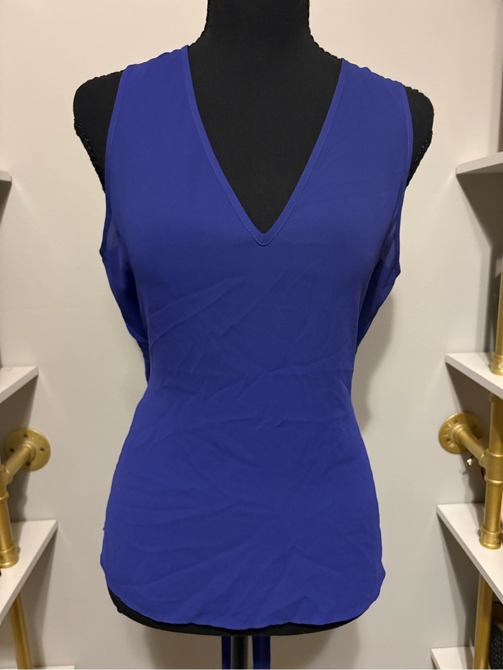 Express Sleeveless V-Neck Tank Top - Royal Blue